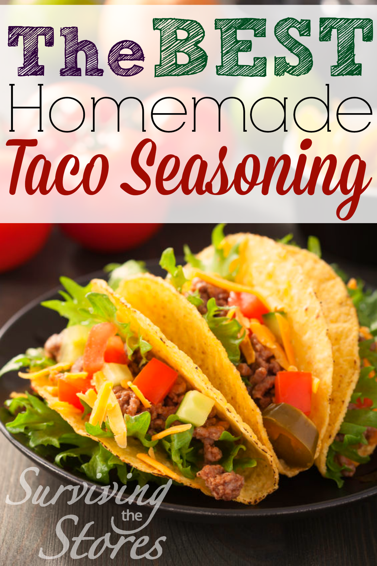 Super Easy Homemade Taco Seasoning!!  Tastes SO much better than anything you can find in the store. (and no extra nasty chemicals!)