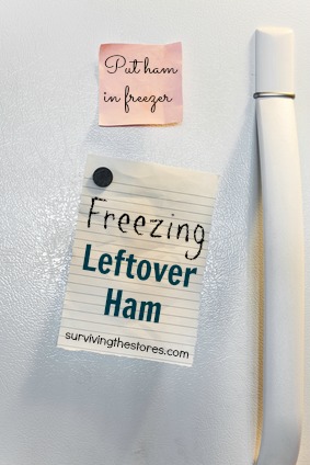 Freezer Door and notes close up