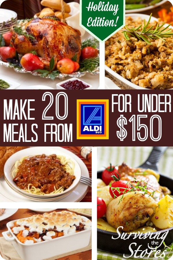 This meal plan makes it so easy!  You can make 20 Holiday Meals From ALDI for less than 150!!