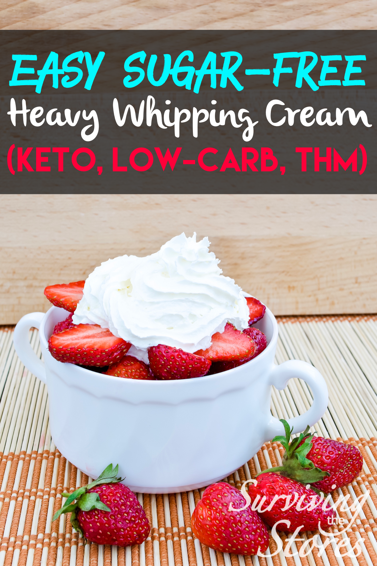 Super easy keto, low-carb, THM-S whipped cream!